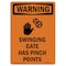 Signmission Safety Sign, OSHA WARNING, 5" Height, Swinging Gate Has, Portrait OS-WS-D-35-V-13556 - alternate 1